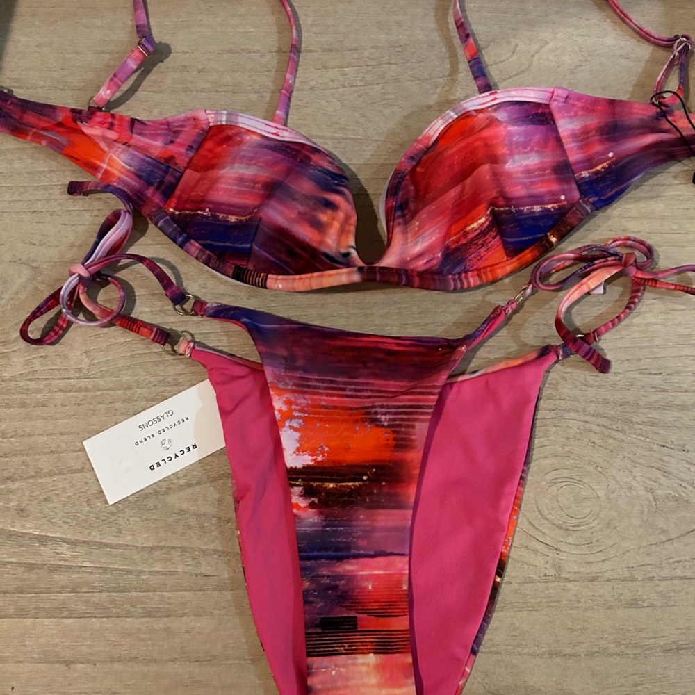 Glassons pink purple bikini